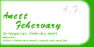 anett fehervary business card